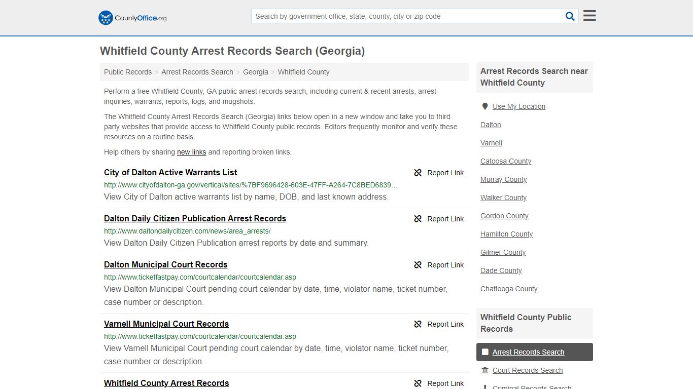 Arrest Records Search - Whitfield County, GA (Arrests ...